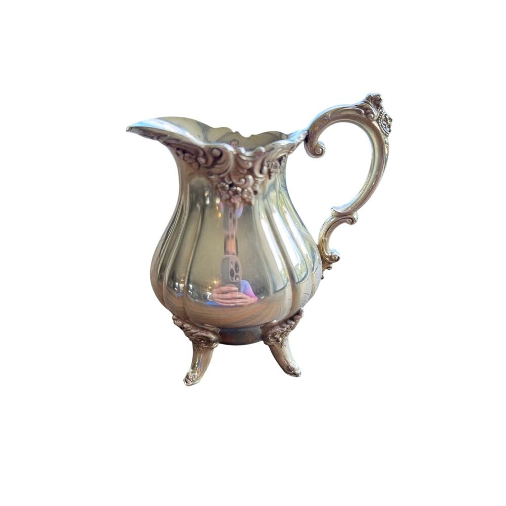 Vintage Wallace Baroque Silverplate Creamer 284 Ornate Rococo Style Footed - Picture 9 of 9